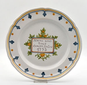Pornic Plate Earthenware Revolution French Plate - Picture 1 of 3