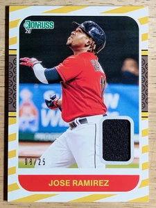 2021 Donruss Retro '87 Materials Gold #87MJR Jose Ramirez/25 - Picture 1 of 2