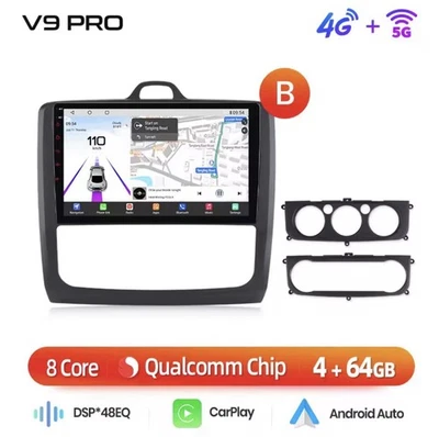 Autoradio Per Ford Focus Mk2 Mk3 2004-2011 4G+64GB 4G+WIFI 8Core CarPlay GPS BT. - Immagine 1 di 4