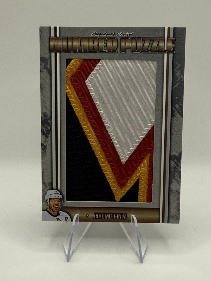2025 President’s Choice Hockey /14 Jarome Iginla Game Used Jersey Number Puzzle - Image 1 of 4