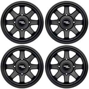 4pc 14" RT116 RockTrix Wheels ATV UTV SxS, 14x7, 4+3, 4x110 4/110, Matte Black - Picture 1 of 4