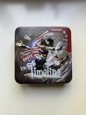 Timeline Americana Trivia Card Game by Asmodee 108 Cards in Tin Box - Image 1 of 4