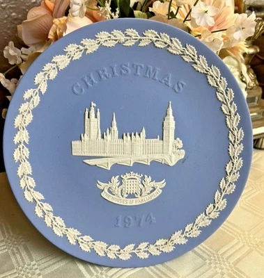Plato de jaspe anual Wedgwood 1974 HOUSES OF PARLIAMENT Foto 1 de 3