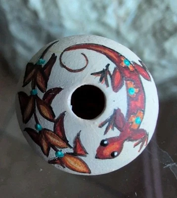 娃娃屋微型西南美洲原住民签名CM JM陶器1:12  — 第 1/4 张图片