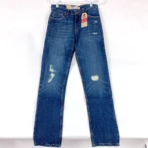 NWT Levis 502 Regular Taper Distressed Cotton Jeans Boys 16 28 x 28 Act 30 x 31 - Picture 1 of 10