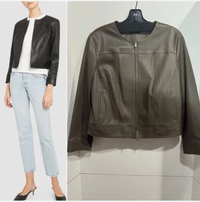 Nueva Chaqueta Jean Moto Cuero Teoría Sin Etiquetas Cuero Bristol Cuero K0100110 Talla L $995 Foto 1 de 4