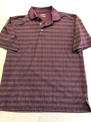 Camisa polo de golf PGA Tour para hombre grande ciruela púrpura rayas activa/inforual Foto 1 de 4