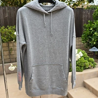 UGG MUJER SIMONE BOYFRIEND SUDADERA CON CAPUCHA GRIS JASPEADO GRAN TAMAÑO ELÁSTICO TALLA S Foto 1 de 4