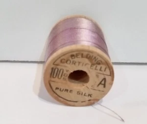 Vintage Belding Corticelli Pure Silk Thread Sz A 100 Yds SHADE 8430 Wooden Spool - Picture 1 of 4