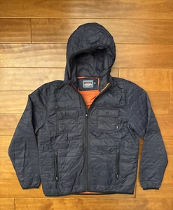 Faherty Jacket Mens Large Blue Quilted Puffer Atmosphere Hooded Full Zip Nylon - Picture 1 of 22
