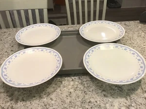 Set of 4 Corning Corelle Morning Blue Pattern Dinner Plates 10.25” - Picture 1 of 4