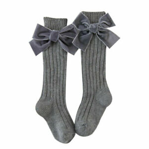 Socks Cotton Long Knee Girl High Socks Dress School Bow Stockings