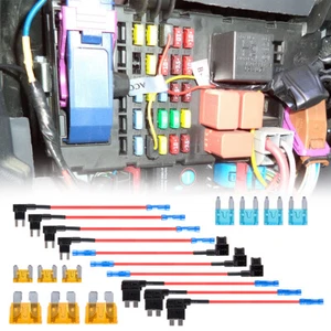 10pc 12V Car Add-a-Circuit Fuse Adapter w/ Standard & Mini Tap Blade Fuse Holder - Picture 1 of 9