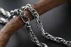 B38 Men's Necklace Double Anchor Chain 0 5/16In 925 Sterling Silver