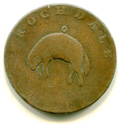 UK Conder Token 1791 Rochdale Half penny D & H  140  lotnov3610 - Image 1 of 2