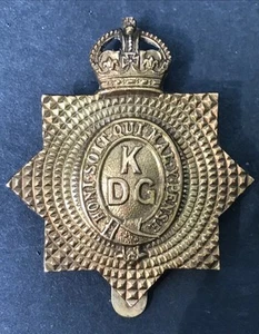 1st Kings Dragoon Guards, 1916 Economy Issue, British Army Cap Badge. - Picture 1 of 7