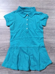 Lands End Dress Girls Size 4 Teal Breeze School Uniform Outfit Mesh Polo Kids - Picture 1 of 6