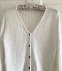 WHITE STUFF Size 16 ivory linen cotton cardigan- VGC - Picture 1 of 8