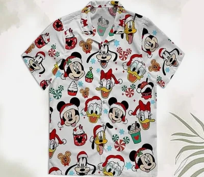 Mickey Friends Disney Natal doces camisas havaianas Disneylândia festa de Natal - Imagem 1 de 4