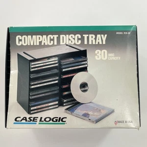 NEW Case Logic 30 CD Tray Black Plastic Compact Disc Storage Wall Rack - Picture 1 of 7
