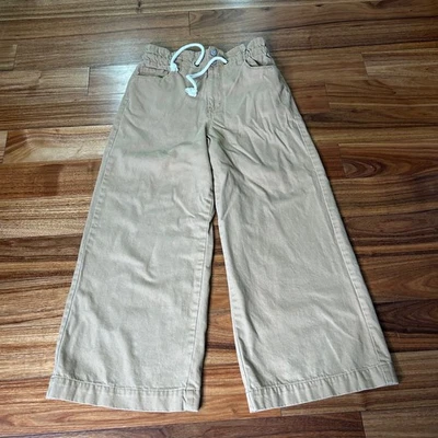 Kensie 牛仔女式 4 码宽腿九分裤卡其色抽绳休闲 — 第 1/4 张图片