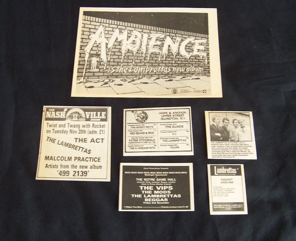THE LAMBRETTAS 1979 / 81 MOD REVIVAL ORIGINAL VINTAGE ADVERTS ARTICLE CLIPPINGS - Image 1 of 1