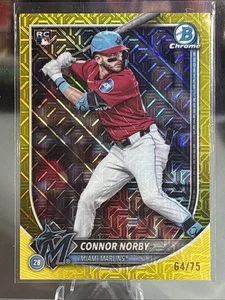 Connor Norby 2025 Bowman Chrome #46 Mega Mojo Yellow /75 RC Miami Marlins💎 - Bild 1 von 2