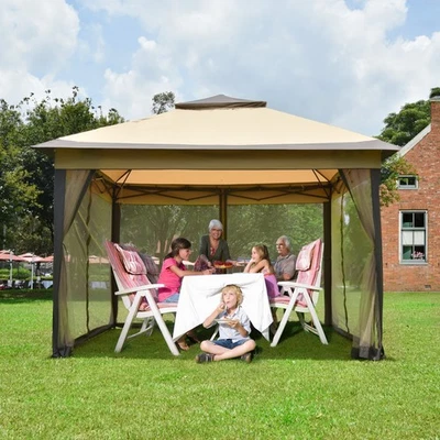 11x11ft Pop-Up Gazebo Tent with Netting Carry Bag Carry Bag Party Home Backyard - Image 1 of 4