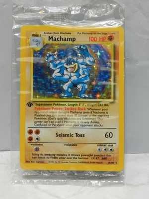 Sealed Pokémon Machamp 1st Edition Base Set 8/102 Holo WOTC 1999 X75JJ - Image 1 of 4