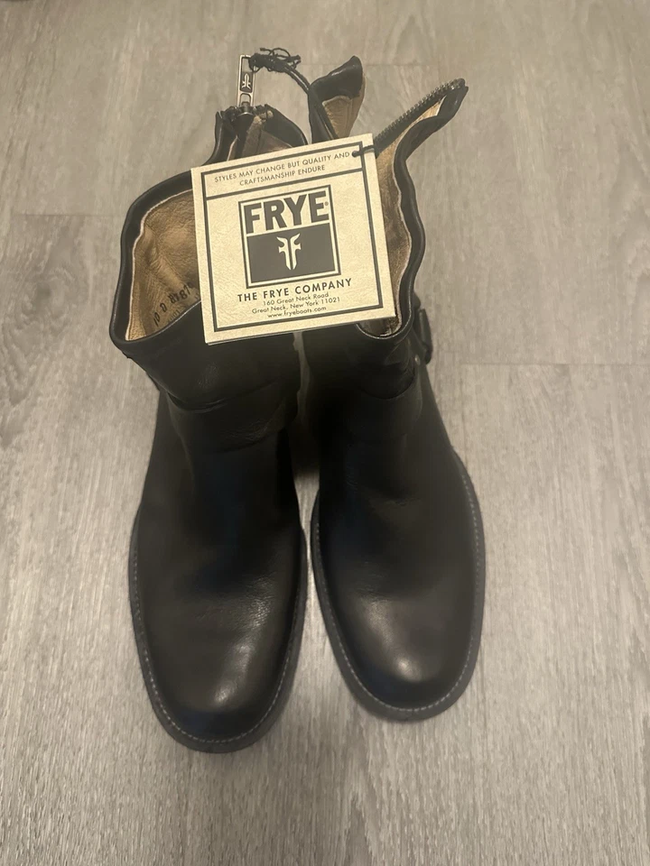 FRYE Men's Dean Harness Boot Black Leather Moto Size 10 Biker Riding Western - Image 1 of 4