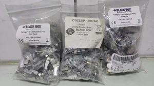 Three New 100 Pack Black Box C6EZSP-100PAK CAT6 EZ Shielded Plugs 300 Total - Picture 1 of 7