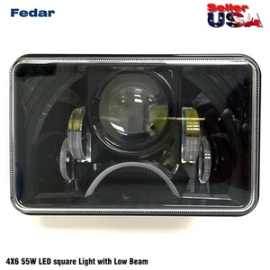 55W 4X6 LED Square Light Headlight With Low Beam For Truck,SUV,ATV,UTV,Tractor - Picture 1 of 2