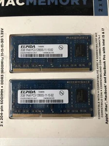 4GB 2x2GB DDR3L 1600MHz Laptop RAM PC3L 12800S Memory 204Pin SODIMM - Picture 1 of 1