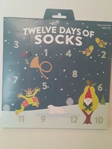 12 Days Of Socks Boys Crew Christmas Advent Calendar Size 2-5T - Picture 1 of 6