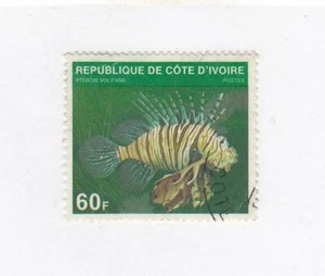 COSTA DE MARFIL (MK5551) # 521A EN MUY BUEN ESTADO USADO 60fr 1979 PECES/PTEROIS VOLITANS CV $165 - Imagen 1 de 1