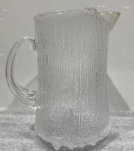 1-1/2 Quart glass water beverage pitcher textured surface 7-3/4" h - Picture 1 of 8
