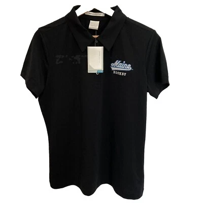 Nike Golf Sphere Dry Diamond UMaine Black Bears Hockey Polo Shirt Womens Large - Image 1 of 4