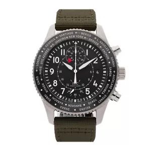 IWC Pilot's Watch Timezoner Chrono Auto Steel Mens Strap Watch IW3950-01 - Picture 1 of 5
