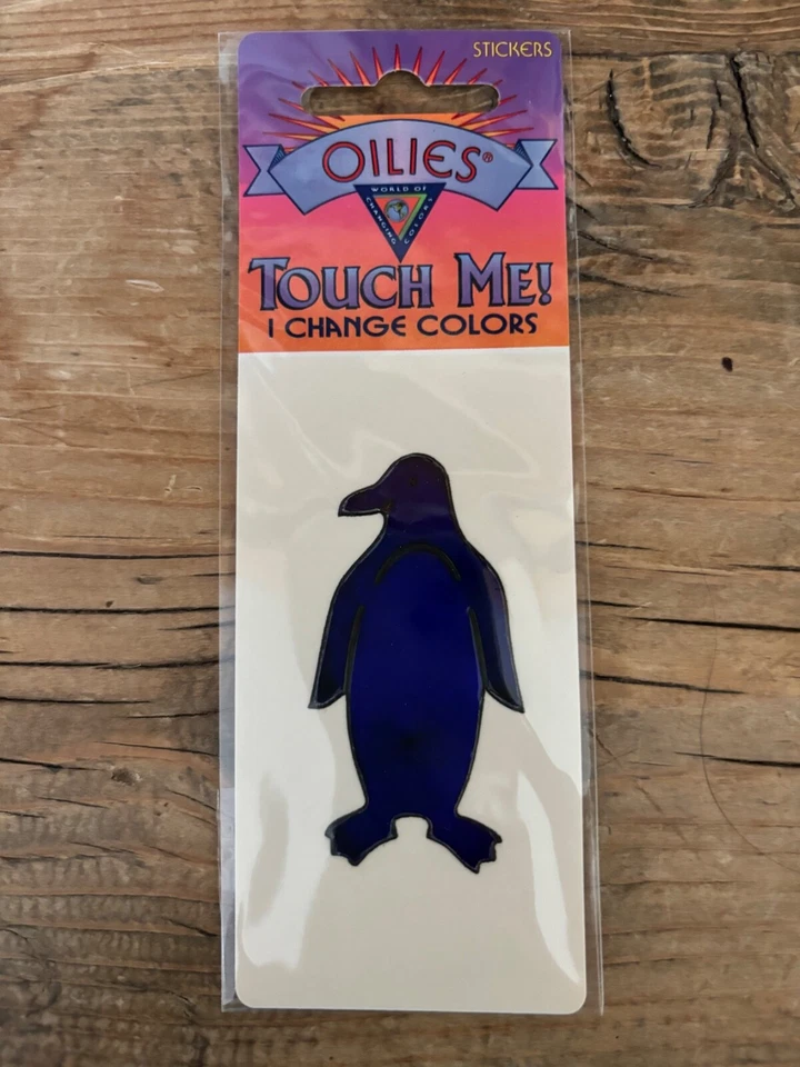 Vintage Oilies 80's/90's Liquid Crystal Penguin Sticker NIP