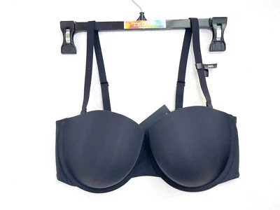 Sujetador con aros sin tirantes DKNY 38C Smooth Essentials DK7749 NUEVO CON ETIQUETAS negro Foto 1 de 4