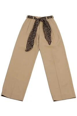 SAINT LAURENT БЕЖЕВЫЙ ХЛОПОК И ШЕРСТЬ СМЕСЬ ПРЯМЫЕ ШТАНИНЫ БРЮКИ FR 34 UK 6 - Изображение 1 из 4