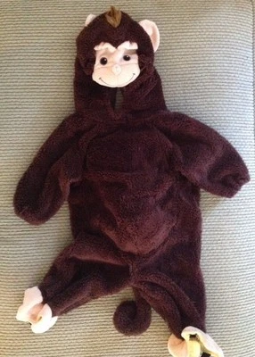 Monkey Outfit Koala Kids Halloween Costume 6-9 Months Zipper in Back Brown Cute! - Image 1 of 4