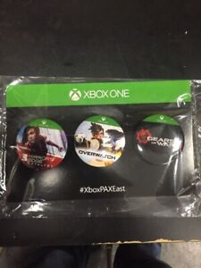 XBOX ONE Pax East 2016 Promo Button Setof3 Gears of War 4 Overwatch Mirrors Edge