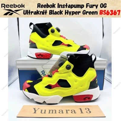 Taille homme Reebok Instapump Fury OG Ultraknit noir hyper vert BS6367 - Photo 1/4