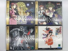 Lot 4 EVE BURST ERROR THE LOST ONE DESIRE Sakura War Complete Box SS Sega Saturn