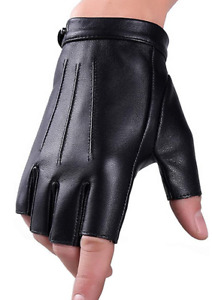 Women's Pure Leather Half Finger Gloves | Driving Biking Cycling Performance 