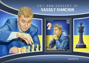 Maldivas - Chessmaster Vassily Ivanchuk 2019 - Hoja de recuerdo de estampillas - MLD190713b - Imagen 1 de 1