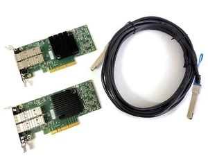 Zestaw sieciowy 25Gbe 2x Mellanox ConnectX-4 LX CX4121C PCIeX8 NIC + 25GB SFP28 DAC - Zdjęcie 1 z 5