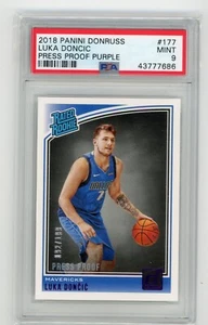 Luka Doncic 2018 Donruss Press Proof Purple Rookie Card #'d 092/199 PSA 9 - Picture 1 of 4