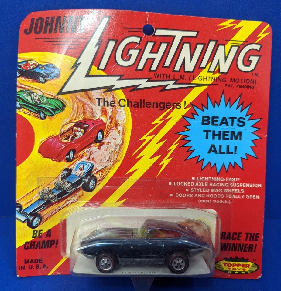 Juguetes de colección Johnny Lightning Topper Jaguar XKE - azul Foto 1 de 4